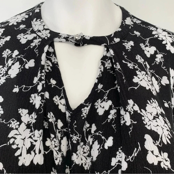 Lane Bryant Blouse Top Woman 18/20  Gauzy Floral Boho Key Hole Long Sleeve Flowy - Picture 3 of 13